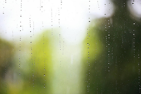 雨滴流入玻璃