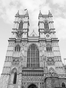 黑色和白色在伦敦的威斯敏斯特大教堂