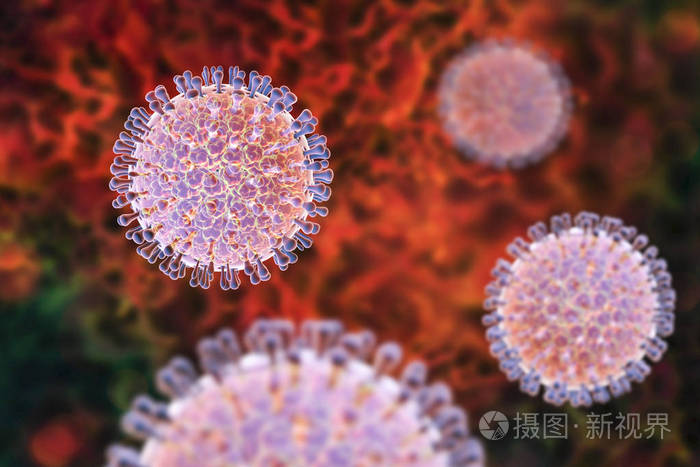 轮状病毒在彩色背景上