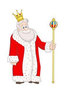 国王地幔卡通可爱的老国王的红色披风照片