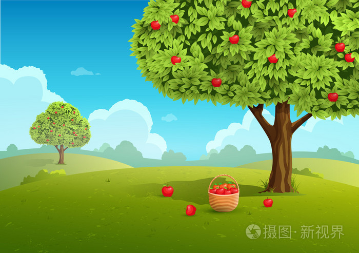 苹果果园图插画-正版商用图片0nnnoq-摄图新视界