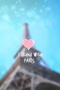 埃菲尔铁塔，巴黎，法国，欧洲与模糊的背景和图形