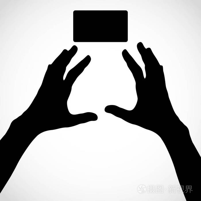 两只手用手指分散开并且卡矢量剪影