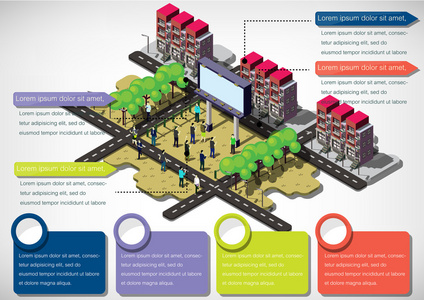 信息图形城市概念的插图