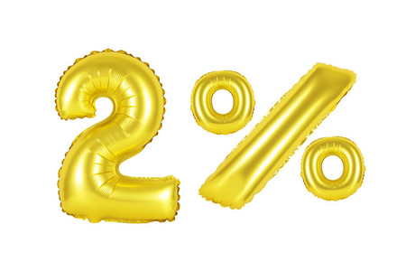 之二气球百分之二(金色)照片