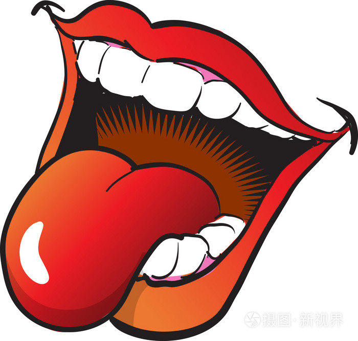 张开的嘴和舌头