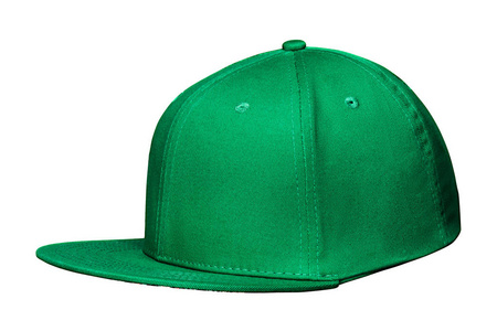 绿色的孤立的白色背景上的棒球帽