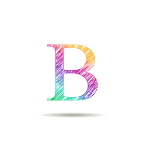 不同的颜色标志字母 b