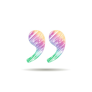 双引号在单词末尾报价签署.报价徽标照片