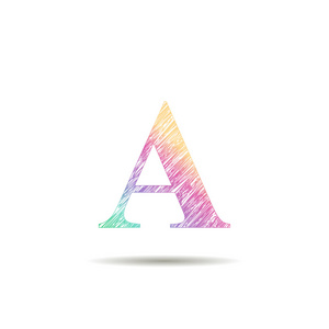 一个字母标志画在彩虹的颜色