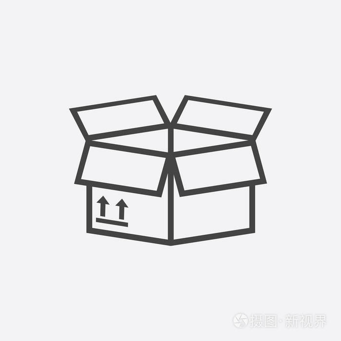 包装盒子图标带箭头符号白色背景上的航运包简单的矢量图