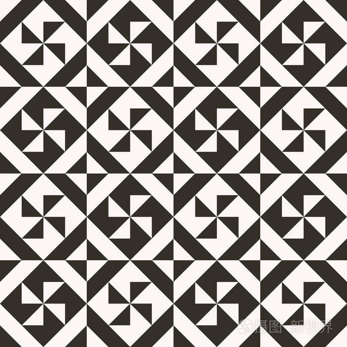 黑白抽象几何面组模式
