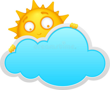 卡通云和太阳照片