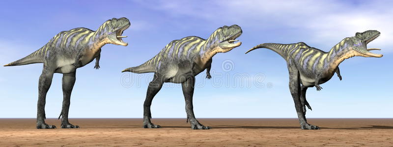 沙漠中的恐龙3D渲染