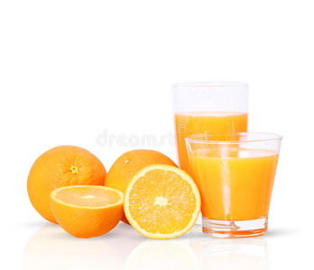 橙汁和切片