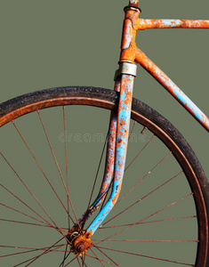 生锈的旧自行车