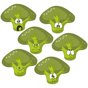 情感卡通绿色菠菜蔬菜套装008