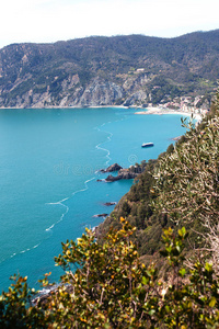 意大利辛克特雷的利古里亚海岸。