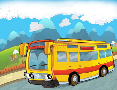 儿童绘画的汽车旅行图片-儿童绘画的汽车旅行素材-儿童绘画的汽车旅行