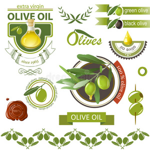 徽章 烹饪 艺术 食品 自然 水果 标签 橄榄 分支 要素