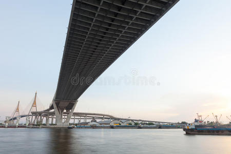 泰国普密蓬大桥，横跨湄南河