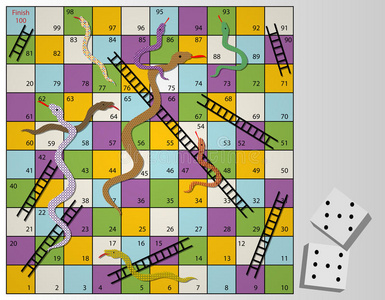 游戏的机会蛇和梯子棋盘游戏照片