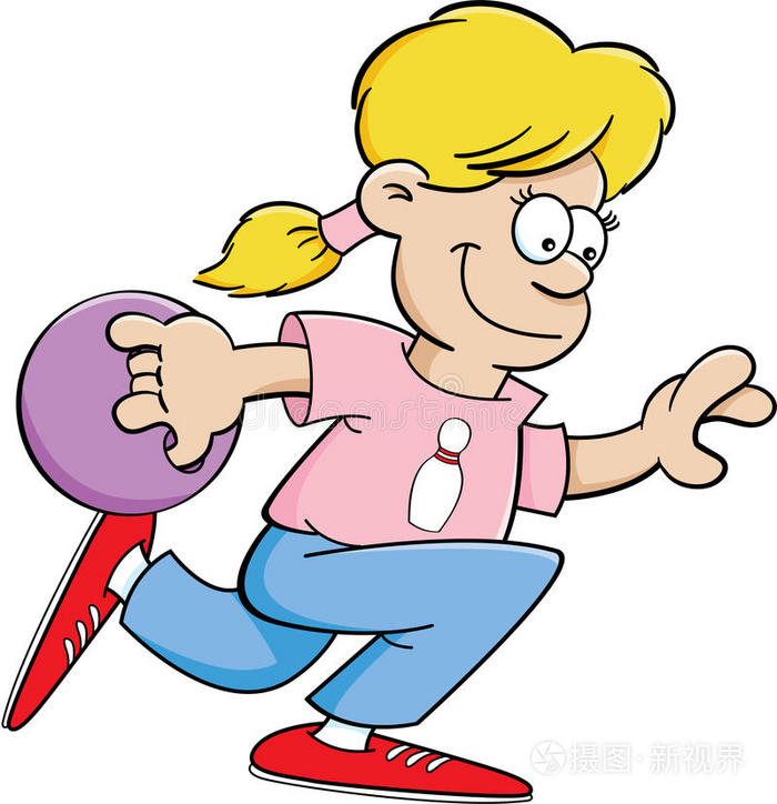 卡通女孩保龄球插画-正版商用图片0nqc3h-摄图新视界
