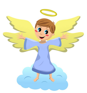 张开双臂的天使小孩照片