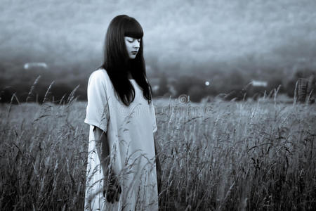 恐怖的人恐怖可怕的女人照片