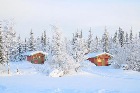 瑞典冬季风景日出