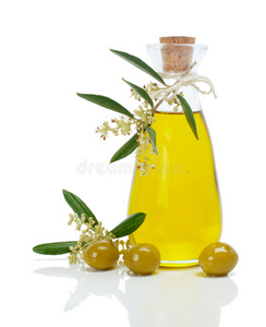 橄榄油和鲜花