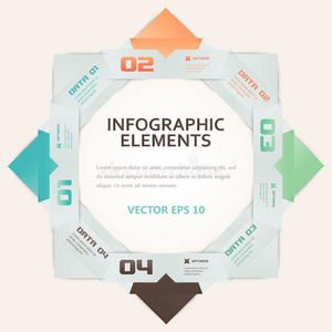 现代折纸风格数字选项信息图表插图
