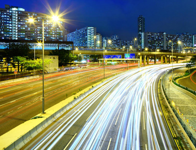 香港高速公路夜间交通