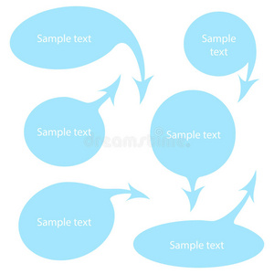 蓝色语音气泡向量集