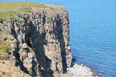 冰岛的海岸岩石景观。