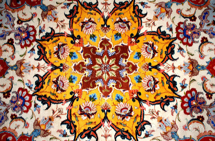 传统马赛克手工瓷砖陶瓷工艺品土耳其地毯图案波斯卡兰卡的装饰特写