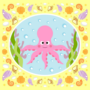 生活 绘画 泡沫 珊瑚 美丽的 有趣的 自然 动物群 卡片