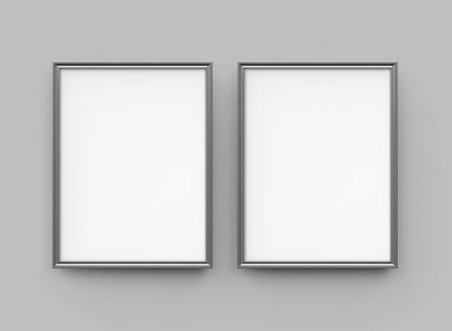 灰色相框, 3d 渲染带空空间的装饰用薄框收藏