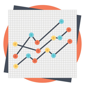 折线图分析或点绘制平面矢量图标