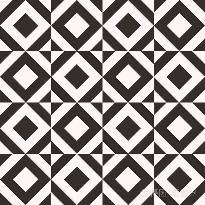 黑白抽象几何面组模式