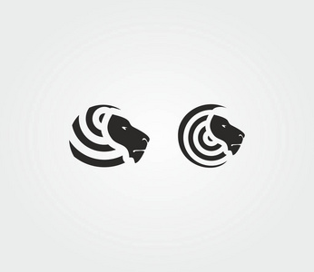 狮子，头 矢量 波 无线电 徽标 绘图 图像