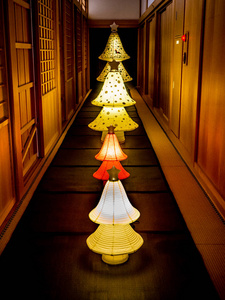 在日本京都的日本纸灯笼的 A 行