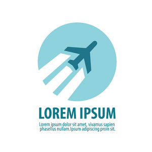 飞机图标设计平面矢量 logo 设计模板.飞机或飞机图标照片