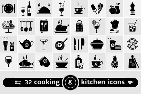 烹饪和厨房图标集
