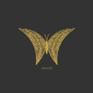 金色的蝴蝶。标志的的项目。装饰。矢量图