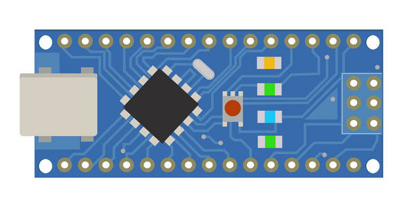Diy 电子迷你板采用微控制器led连接器等电子元件, 形成智能化的基础