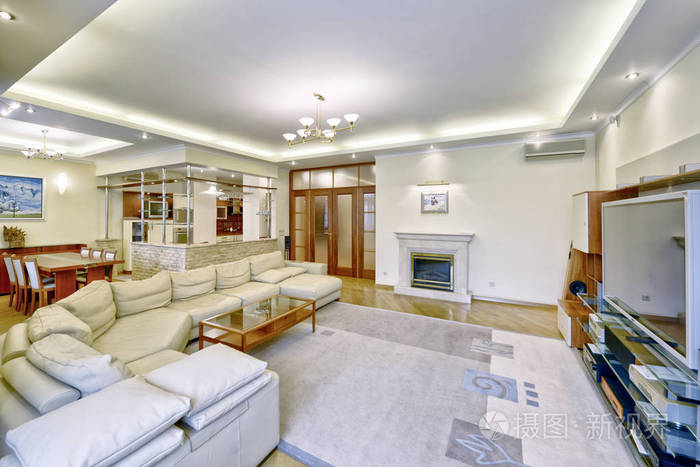 现代住宅中经典风格的客厅内饰