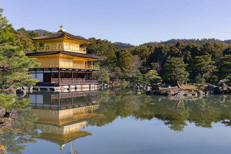 日本京都地标金阁寺亭与映景