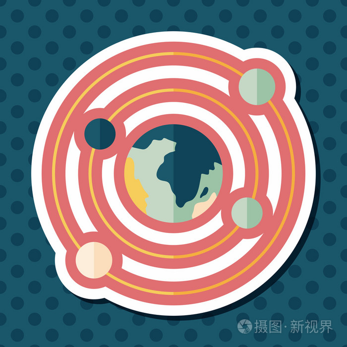 与长长的影子eps10空间地球平面图标