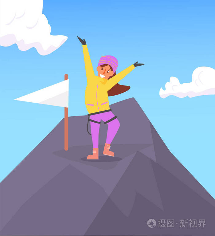 登山者在山顶上